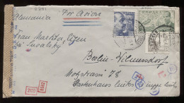 Spain 1942 Barcelona Censored Air Mail Cover To Germany__(8891) - Briefe U. Dokumente