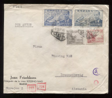 Spain 1941 Madrid Censored Air Mail Cover To Germany__(8868) - Cartas & Documentos