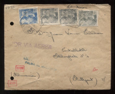 Spain 1940's Censored Air Mail Cover To Stuttgart__(8876) - Brieven En Documenten