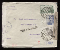 Spain 1940's Barcelona Censored Air Mail Cover To Germany__(8865) - Storia Postale