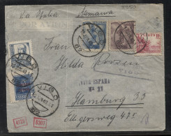 Spain 1940 Vigo Censored Air Mail Cover To Hamburg__(8950) - Storia Postale