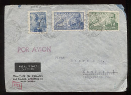 Spain 1940 Las Palmas Censored Air Mail Cover To Hamburg__(8900) - Lettres & Documents