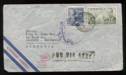 Spain 1940 Barcelona Censored Air Mail Cover To Hamburg__(9192) - Storia Postale