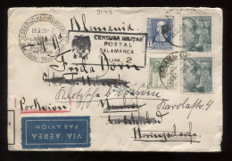 Spain 1939 Salamanca Censored Air Mail Cover To Germany__(9149) - Storia Postale