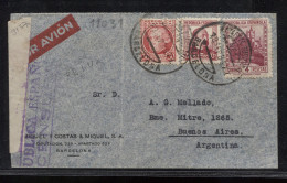 Spain 1936 Barcelona Censored Air Mail Cover To Argentina__(9137) - Briefe U. Dokumente