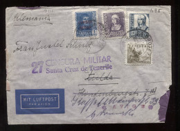 Spain 1930's Santa Cruz Censored Air Mail Cover To Germany__(9111) - Brieven En Documenten