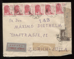 Spain 1930's Censored Air Mail Cover To Switzerland__(9187) - Briefe U. Dokumente