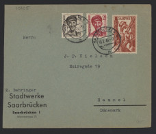 Saarpost 1949 Saarbrucken Business Cover To Hammel__(10105) - Blocks & Sheetlets