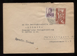 Saarpost 1940's Special Cancellation Cover To Stuttgart__(8964) - Blokken & Velletjes