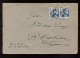 Saarpost 1940's Hans Jungling Business Cover To Wiesbaden__(8716) - Hojas Y Bloques