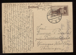 Saargebiet 1934 Saarbrucken 40c Stationery Card To Thuringen__(8265) - Ganzsachen