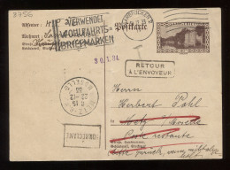 Saargebiet 1933 Saarbrucken 2 Returned Stationery Card__(8756) - Postal Stationery