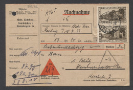 Saargebiet 1933 Saarbrucken Nachnahme Card__(8676) - Cartas & Documentos
