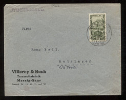 Saargebiet 1933 Merzig Business Cover To Metzingen__(8567) - Storia Postale