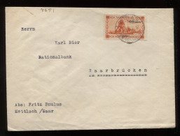 Saargebiet 1930 Mettlach Cover To Saarbrucken__(8651) - Lettres & Documents