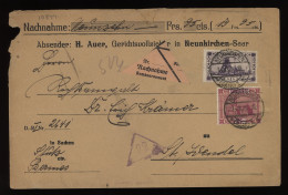 Saargebiet 1929 Neunkirchen Nachnahme Cover__(10844) - Brieven En Documenten