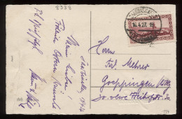 Saargebiet 1927 Saarbrucken Postcard To Göppingen__(8338) - Briefe U. Dokumente
