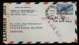 USA 1942 New York Censored Air Mail Cover To Switzerland__(9627) - 2c. 1941-1960 Cartas & Documentos