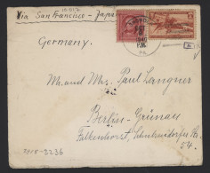 USA 1940 Shohola Air Mail Cover To Germany__(10017) - 1c. 1918-1940 Storia Postale