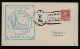 USA 1935 U.S.S: Lexington Cover__(12384) - Covers & Documents