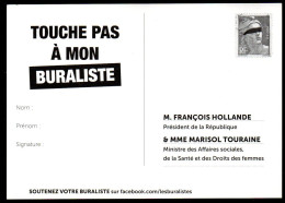 PàP Prêt-à-Poster Pseudo Entier " Touche Pas à Mon Buraliste " Tabac Tobacco  Tabak Tabacco  Tabaco Tytoń - Pseudo-entiers Privés