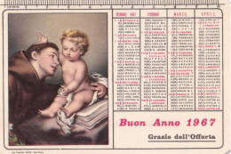 Calendarietto - Pia Opera Fratini Di S.antonio - Pietrafitta - Tropea - Anno 1967 - Formato Piccolo : 1961-70
