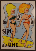 Carte Postale (Pin-up - Humour) Du Sein à La Une - Illustration : A. Gondot - Pin-Ups