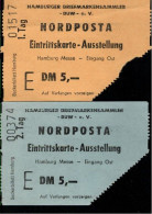 ! 2 Eintrittskarten, Tickets, Zur Briefmarkenausstellung Nordposta In Der Messe Hamburg - Filatelistische Tentoonstellingen