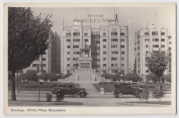 CHILE Santiago Plaza Baquedano REAL PHOTO Old PC CPA 1930s Aprox. - Chile