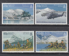 2007 South Georgia Falklands War Military History Helicopters  Complete Set Of 4 MNH - Georgia Del Sud