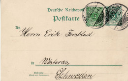 GERMANY EMPIRE 1895 POSTCARD  MiNr P 36 I SENT FROM MARIENWERDER /KWIDZYŃ/ TO WESTERAS - Storia Postale