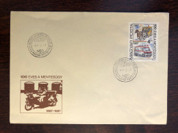 HUNGARY FDC COVER 1987 YEAR AMBULANCES HEALTH MEDICINE STAMPS - FDC