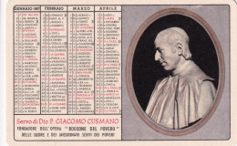 Calendarietto - Servo Di Dio P.giacomo Cusmano - Fondatore Dell'opera Boccone Del Povero Delle Suore E Dei Missionari Se - Tamaño Pequeño : 1961-70