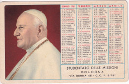 Calendarietto - Studentato Delle Missioni - Bologna - Anno 1961 - Tamaño Pequeño : 1961-70