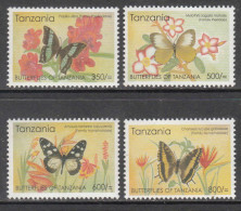 2005 Tanzania Butterflies Complete Set Of 4 MNH - Tanzania (1964-...)