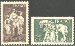 335 France Yv 585-586 Famille Prisonnier Hopital Beaune Cheval Horse MNH ** Neuf SC (586-1a) - Nuovi