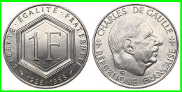 FRANCIA - FRANCE 1 FRANCO 1988 - PROOF - CHARLES DE GAULLE 1958-1988 - KM963 COMPOSICIÓN NIKEL - 1 Franc