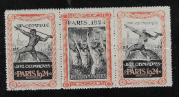 1924 Jeux Olympiques De Paris 1924: 3 Vignettes - Ete 1924: Paris