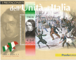 (REPUBBLICA ITALIANA) 2011, FOGLIETTO MNH, I PROTAGONISTI DELL'UNITÀ D'ITALIA (VINCENZO GIOBERTI) - Blocks & Sheetlets