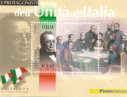 (REPUBBLICA ITALIANA) 2011, FOGLIETTO MNH, I PROTAGONISTI DELL'UNITÀ D'ITALIA (CAMILLO BENSO CONTE DI CAVOUR) - Blocks & Kleinbögen