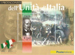 (REPUBBLICA ITALIANA) 2011, FOGLIETTO MNH, I PROTAGONISTI DELL'UNITÀ D'ITALIA (CARLO CATTANEO) - Blocks & Sheetlets