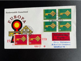 GERMANY 1968 EXPRESS FDC EUROPA CEPT 29-04-1968 DUITSLAND DEUTSCHLAND EXPRES EILBOTEN - 1961-1970