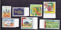 Mayotte -10 % YT 101/2, 106/10 Poisson, Football,fleurs,  N** MNH - Ungebraucht