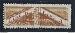 1928 SAN MARINO, Pacchi Postali , N. 10c , 3 Lire Bistro E Carminio , MLH* - Dop - Variétés Et Curiosités