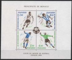 Monaco 1982 Fußball-WM Spanien Block 20 Postfrisch (C91396) - Blocs