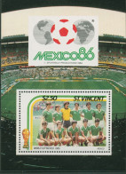 St. Vincent 1986 Fußball-WM Mexiko Block 37 Postfrisch (C93853) - St.Vincent (1979-...)