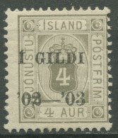 Island 1902 Dienstmarke Ziffer Mit Krone, Mit Aufdruck, D 11 B Mit Falz - Dienstmarken