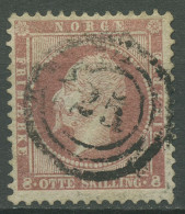 Norwegen 1856/57 König Oskar I. 8 Skilling, 5 Gestempelt Nr.-Stempel 25 Bergen - Gebraucht