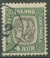 Island 1907 Dienstmarke Könige Christian U. Frederik, D 25 Mit Nummernstempel - Service