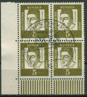 Bund 1961 Bedeutende Deutsche 347 Ya W UR II 4er-Block Ecke 3 Gestempelt - Oblitérés